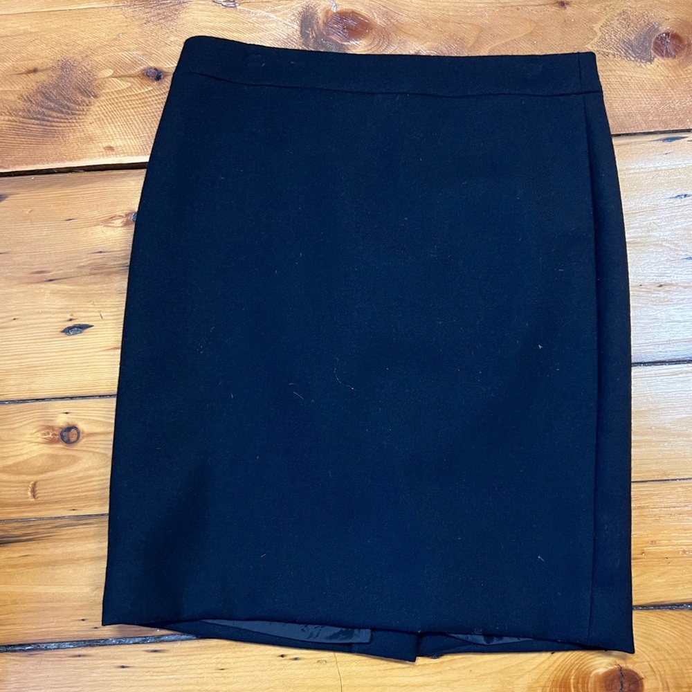 Jcrew pencil skirt black wool, size 2